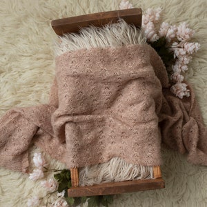 Cream Newborn Bed with Flowers Digital Background/Digital backdrop