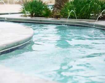 Swimming Pool/ Lazy River with Fountains Digital Background/Digital Backdrop