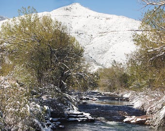 Colorado Snowy Mountain with River Digital Print