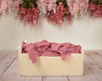 Mauve Pink and Light Pink Floral Bed with Cream Organic Paper Digital Backdrop/Digital Background