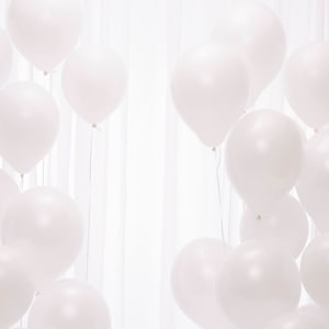Set of 2 Cluster of White Balloons with White Digital Background/Digital Backdrop