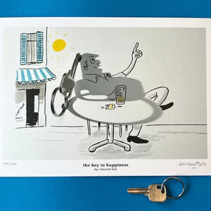 Signed PRINT the key to happiness image 1
