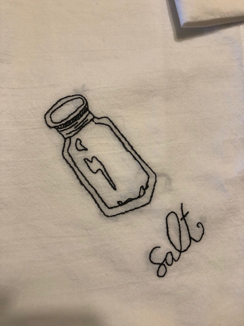 Hand Embroidered Tea Towels Set of 2