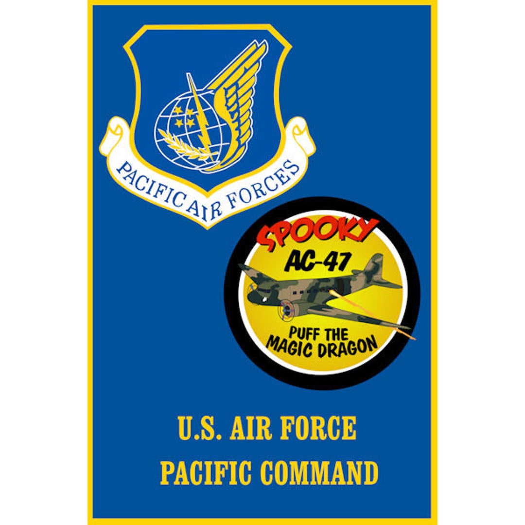 US Air Force 12x18 Spooky Puff the Magic Dragon - Etsy