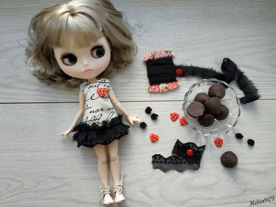 Ruruko licca mini dress cat for Neo Blythe Blythe Elfdoll Hana,Skipper
