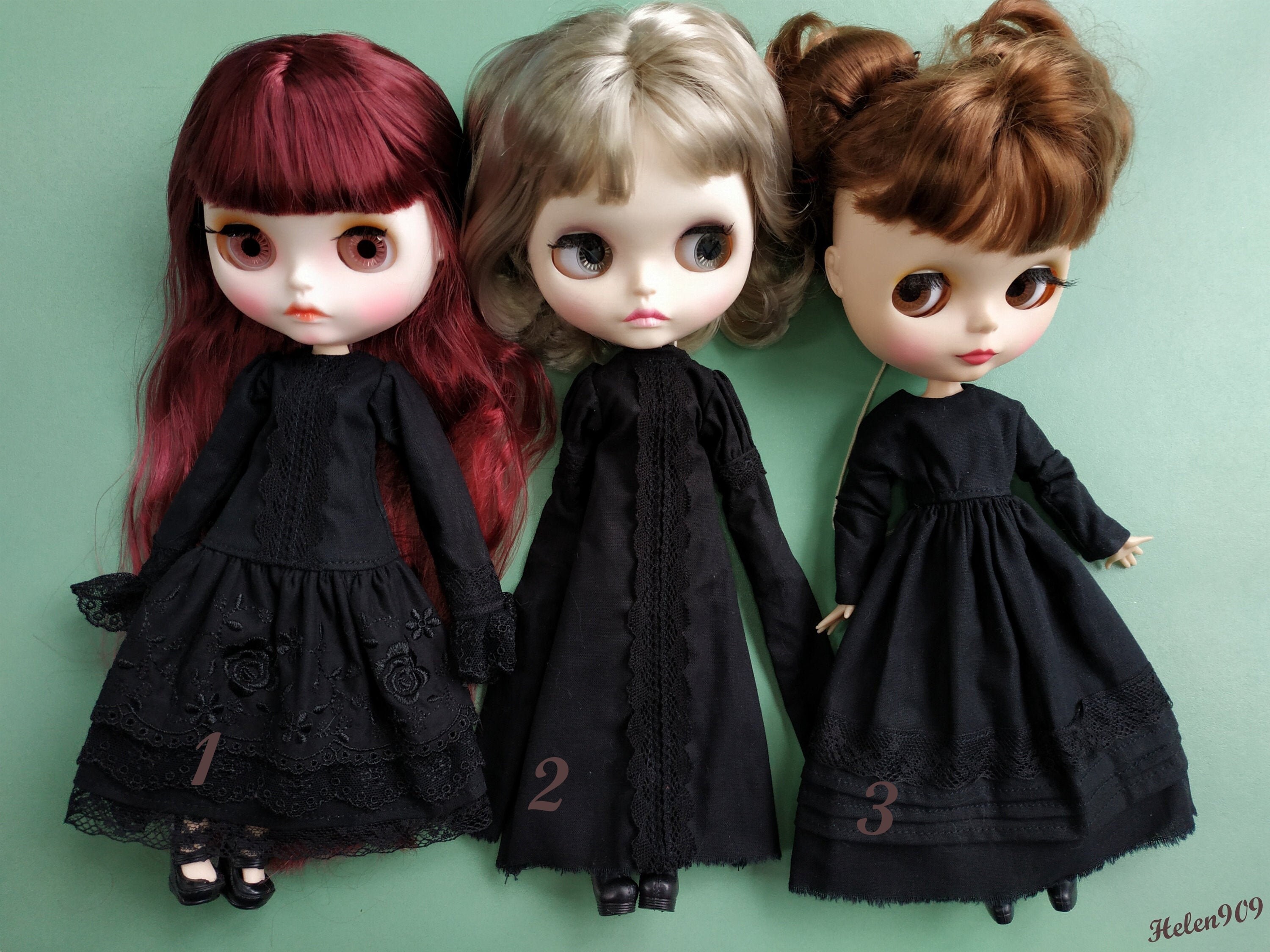 green dress with lace suit for blythe doll licca DOLLS