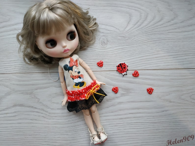 mini dress cat for Neo Blythe Ruruko Elfdoll Hana,Skipper Blythe licca