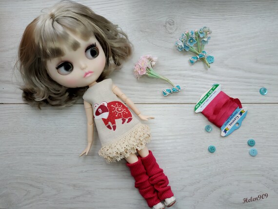Ruruko licca mini dress cat for Neo Blythe Blythe Elfdoll Hana,Skipper