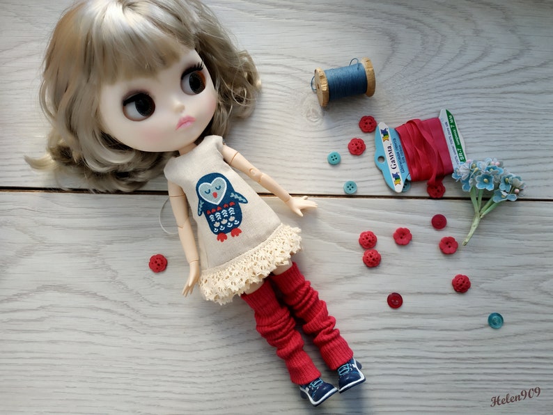 mini dress cat for Neo Blythe Ruruko Elfdoll Hana,Skipper Blythe licca