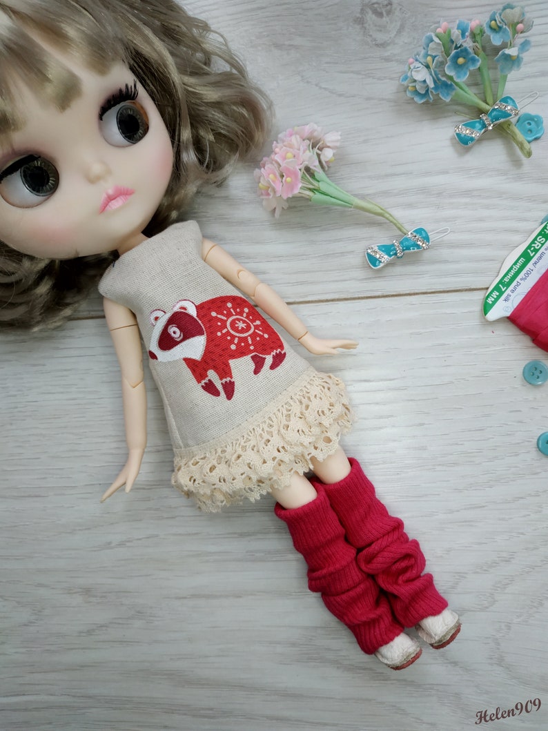 Ruruko licca mini dress cat for Neo Blythe Blythe Elfdoll Hana,Skipper