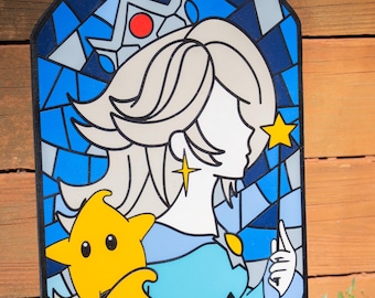 Princess Rosalina Stained Glass Handpainted Wood Wall Decoration