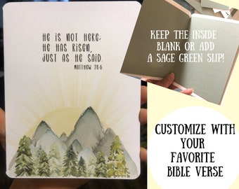 Custom Easter Scripture Greetings Card, Handmade Christian Greetings Card, Religious Quote Card, Bible Verse Card, Inspirational Card