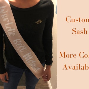 Custom Birthday or Graduation Sash, 21st Birthday Bitch Sash, Sweet 16 Sash, Highschool Graduate Sash, Bridesmaid or Bride to Be Sash