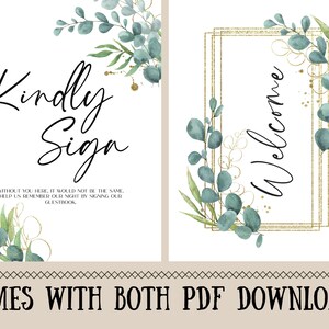 Wedding Welcome Sign Download, Kindly Sign Wedding Sign Download, Please Sign Guestbook Sign, Wedding Signage PDF Download, Wedding Signs