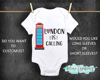 Baby Grow Bodysuit I Love London Landmarks Baby Unisex Funny ALL-OVER PRINT