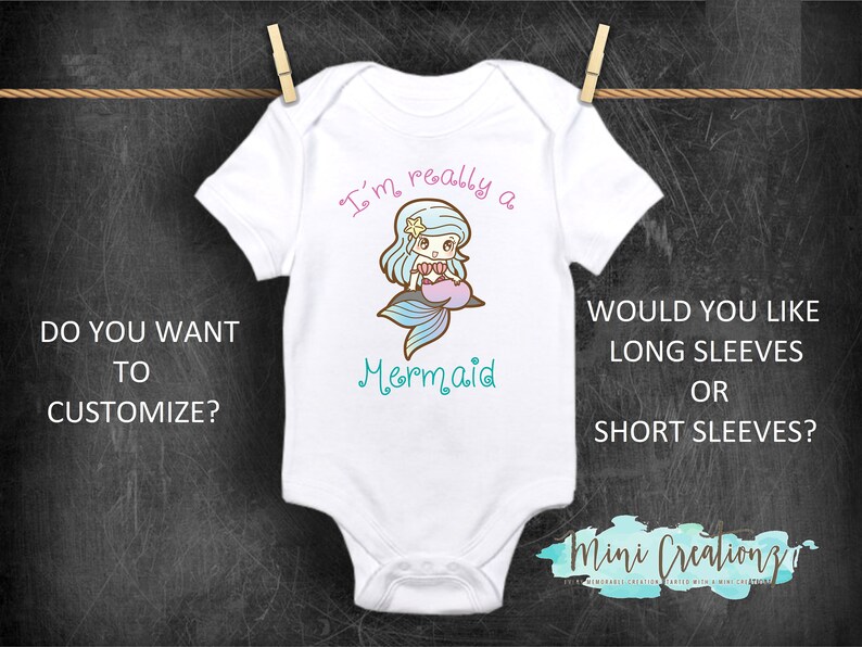 I/'m really a Mermaid Mermaid Onesies\u00ae Funny Baby Onesies\u00ae Baby Bodysuit or T-shirt Unisex Custom Shower gift Kawaii Cute Baby Onesies\u00ae