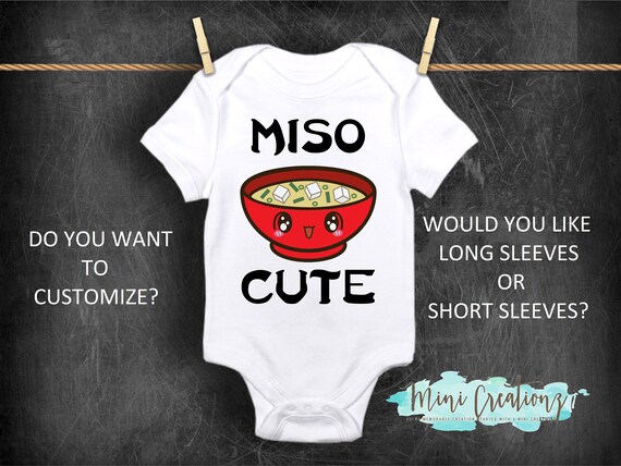 Miso Cute Onesie Miso Soup Onesies Funny Baby Onesie Cute Etsy