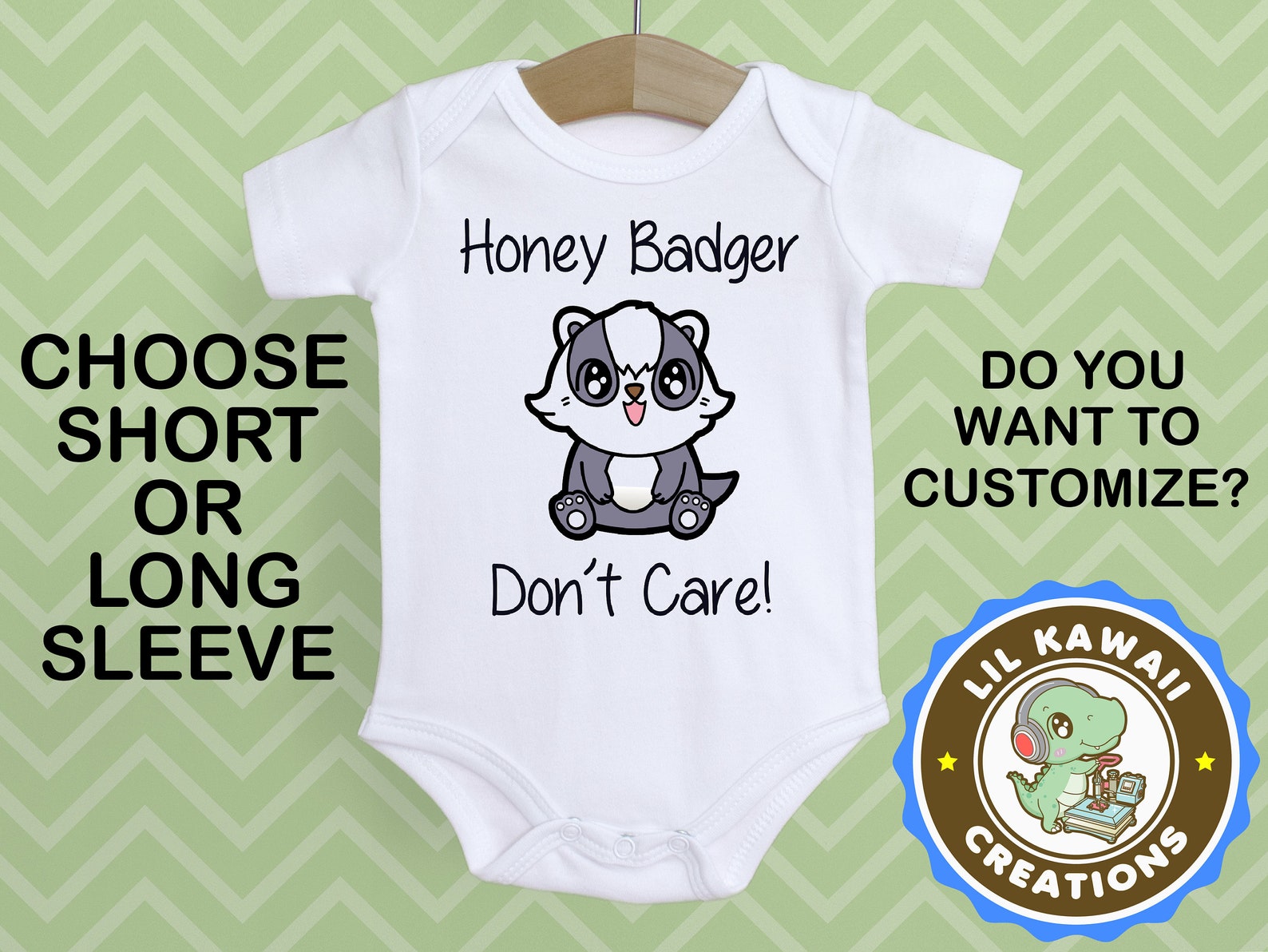 Honey Badger Don't Care Onesies Don't Care Onesie Etsy