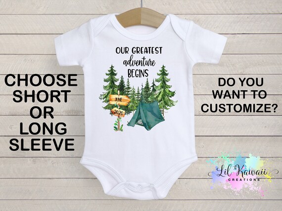 our greatest adventure begins onesie