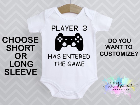 Player 3 has entered the game baby onesie