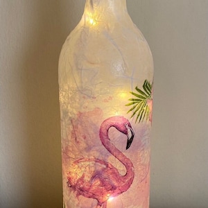 Beautiful Flamingo Bottle Light, Lamp, Gift