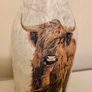 Lámpara de botella con forma de vaca de las Tierras Altas, regalo de cumpleaños para vacas