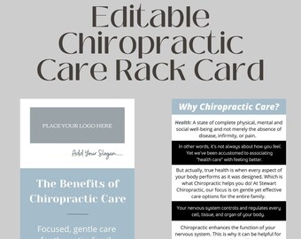 Chiropractic Rack Card - Etsy
