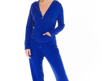 Cashmere Tracksuit Set Royal Blue