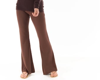 Bamboo Soul Yoga Pants Brown \ Yoga Leggings \ Yoga Wear \ Lounge  \ Trousers \ Pilates \ Conscious \ Bootcut \ Comfy
