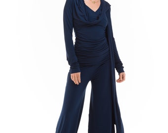 Bamboo Drape Shrug Navy \ Eco \ Long Layer  \ Eco Friendly \ Wrap \ Lightweight \ Bolero \ Stretch \ Tantrica \ Tantra \ Tantric