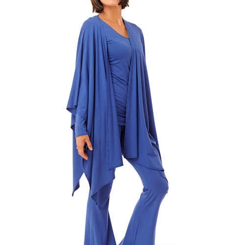 Bamboo Long Sleeve Top Cobalt Blue Soft Luxury Casual Breathable Stretch 2024 Plus Size Round Neck Capsule Layering