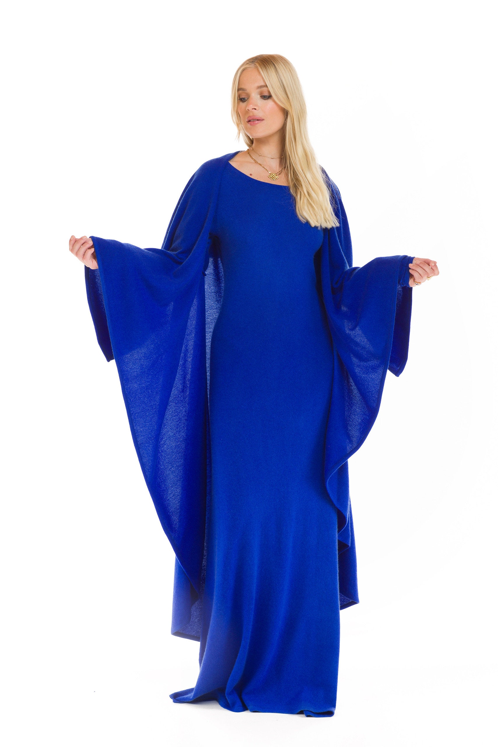 Cashmere Maxi Fitted Dress Royal Blue - Etsy
