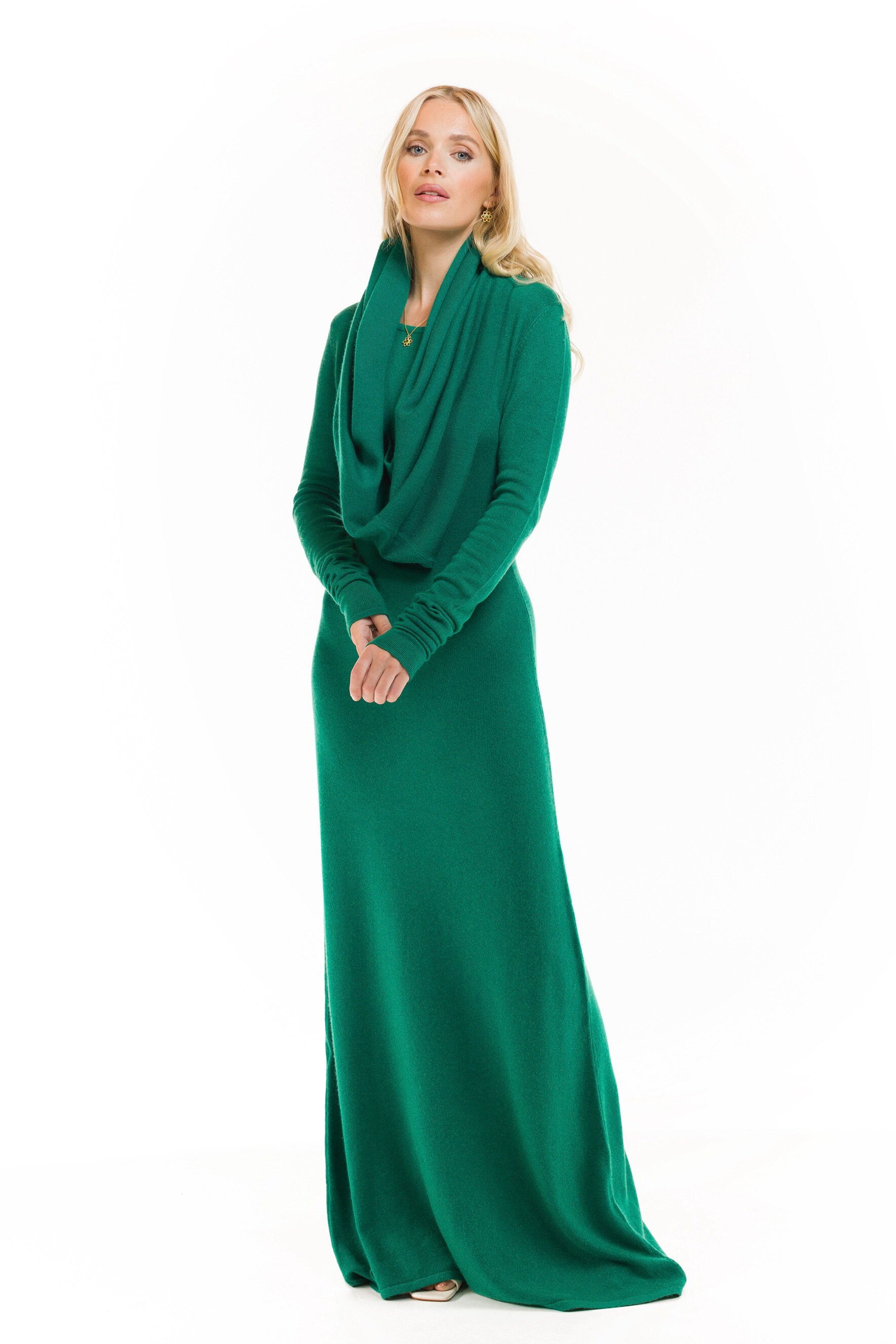cashmere dress green Kayla 100% Cashmere Mini Dress main image 1