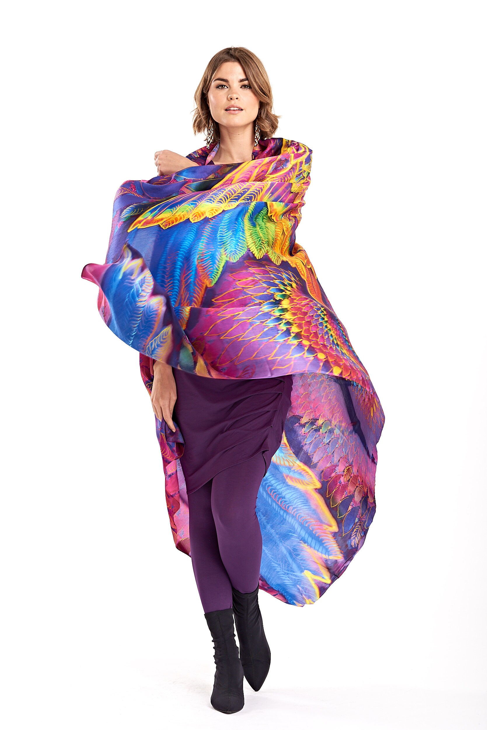 Angel Wings Silk Shawl Yoga Shawl Sacred Silky - Etsy UK