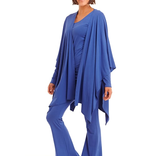 Bamboo Long Sleeve Top Cobalt Blue Soft Luxury Casual Breathable Stretch 2024 Plus Size Round Neck Capsule Layering