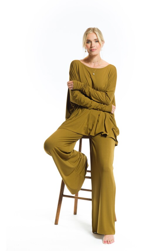 Bambus Baggy Box Top Pistazie ~ Yoga Kleidung ~ Baggy Top ~ Leichtgewichtig  ~ Elegant ~ Tantra ~ Vielseitig - Etsy.de