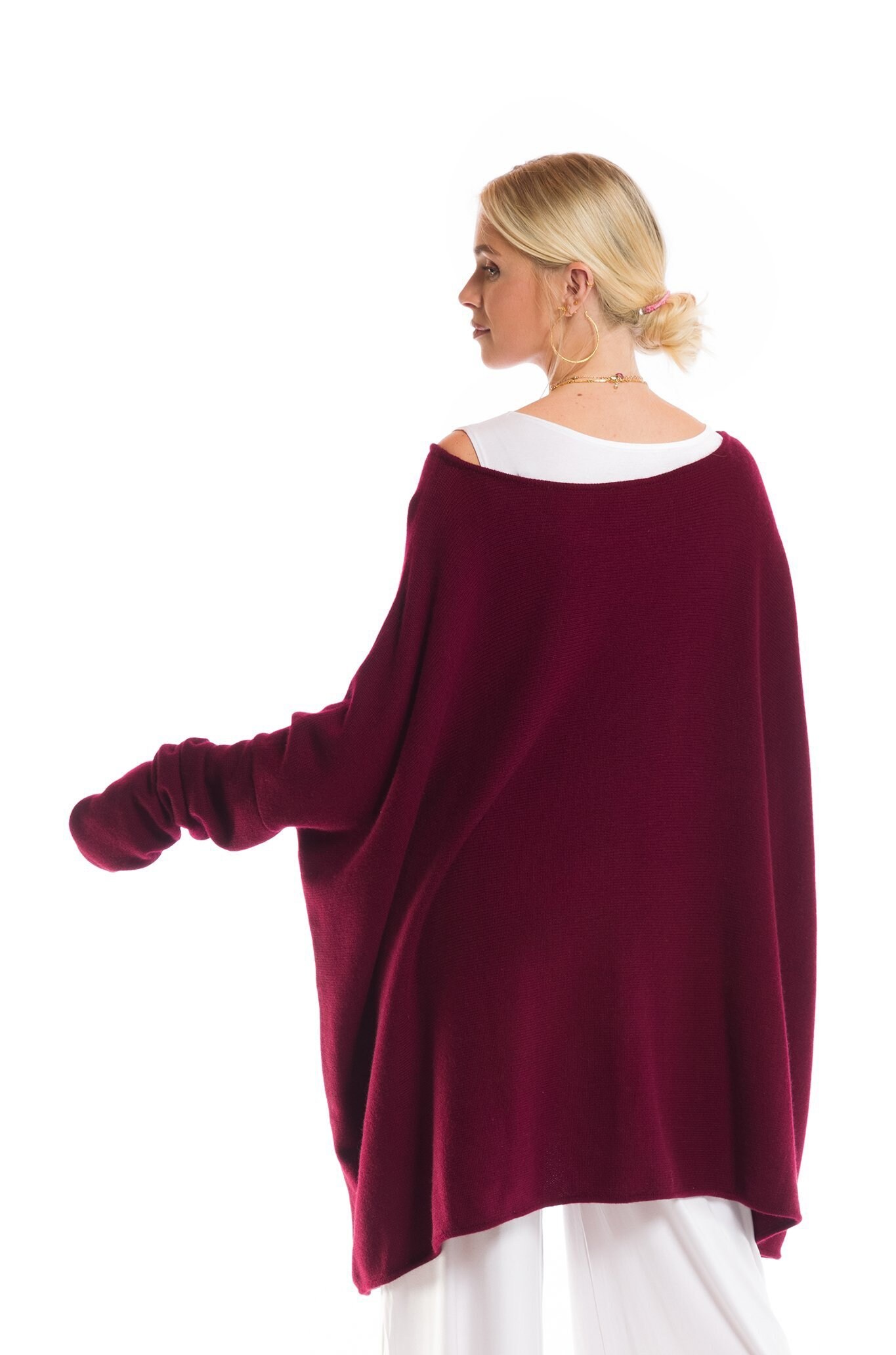 Cashmere Snuggle Box Jumper 4 Ply Burgundy/ Baggy / Tantra / Etsy UK