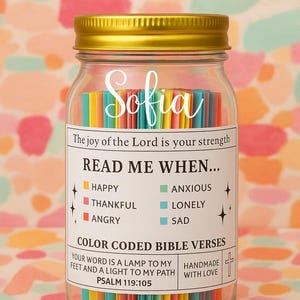 Personalized Christmas gift for daughter or daughter in law, gift for best friend, Christian gift for her, scripture jar, read me when