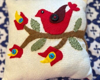 Hand Made Cardinal on a Branch pillow