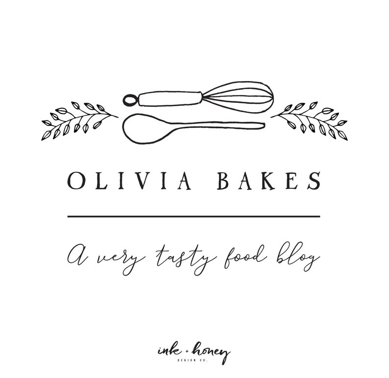 Pre Made Logo Design Olivia Modern Food Logo Etsy