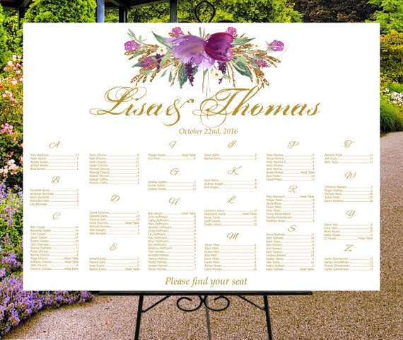 Wedding Seat Assignment Chart