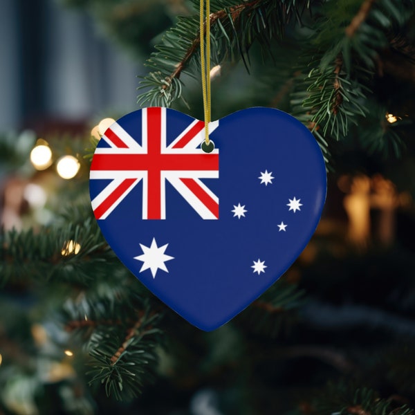 AUSTRALIA Christmas Ornament Heart Shaped Ornament Australian Home Decor Australian Christmas Gift Australia Flag Ornament Christmas Gift