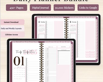 2025 Digital Planner GoodNotes Notability Undated Planner Android Digital Agenda iPad Planner Xodo Digital Notes Samsung Minimal