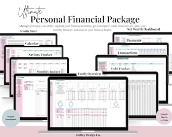 Annual Budget Planner, Financial Tracker (Digital Download)
