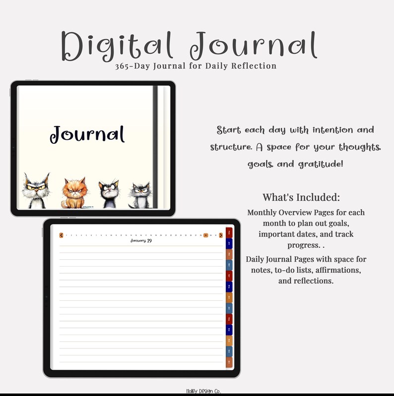 All in One 2026 Digital Planner Funny Cat Calendar Journal Goodnotes ...