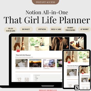Notion Planner | Planejador de Vida Digital para Produtividade, Finanças, Orçamento, Autocuidado, Fitness, Rastreamento de Hábitos e Viagens, Planejamento de Eventos