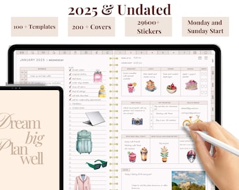 2024, 2025, Undated All-in-One Digital Planner, Weekly, Daily Planner, Notability, Digital Goodnotes Template, Digital Journal, ipad