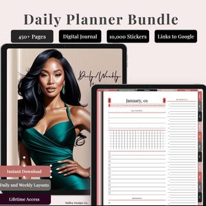 Undated Digital Planner for iPad Goodnotes & Notability – Daily, Weekly  Monthly That Girl Organizer with Lifetime Updates