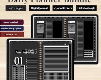 2025 Digital Planner GoodNotes Notability Undated Planner Android Digital Agenda iPad Planner Xodo Digital Notes Samsung Minimal