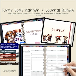 Digital Planner 2025 All-in-One Dog Lover Journal Life Organizer for iPad  Tablet –Funny Gift & Daily Scheduler Monthly/Weekly Planning